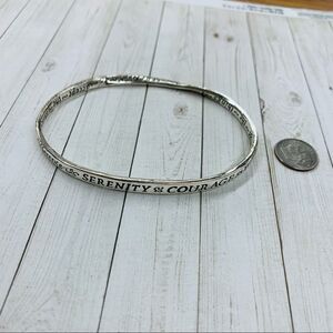Plus Size Silver Serenity Prayer Bangle Bracelet‎